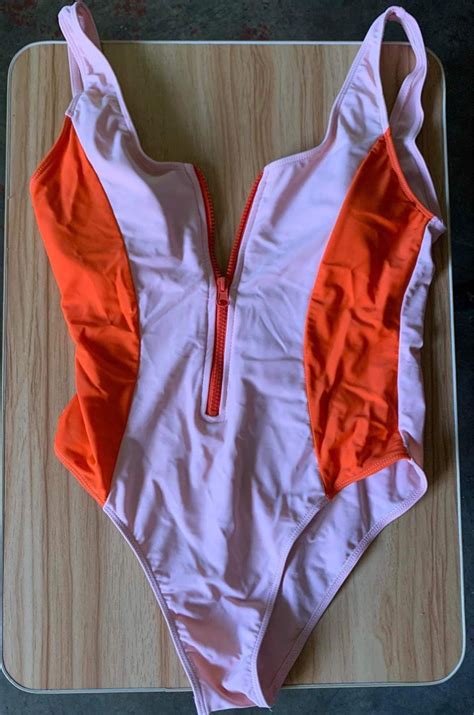 Neon Orange One Piece Swimsuit Bikini On Carousell