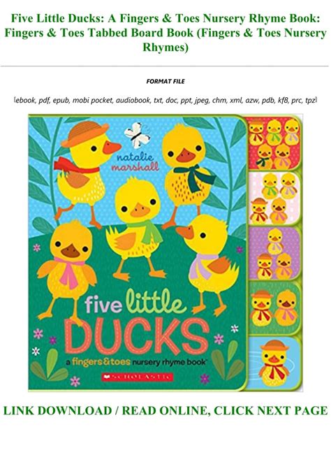Five Little Ducks: A Fingers And Toes Nursery Rhyme Book: Fingers And Toes Tabbed Board Book ( Fingers And Toes Nursery Rhymes)