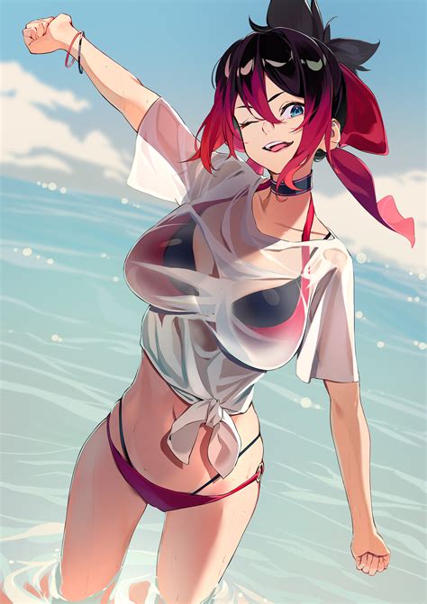 Ibaraki Shun Original Absurdres Commission Highres Skeb Commission 1girl Bikini Black