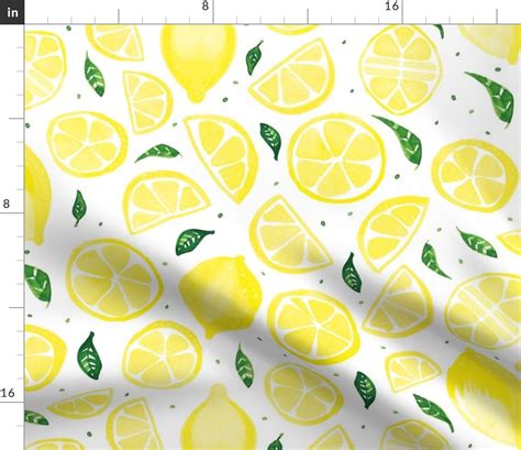 Watercolor Lemon Fabric Spoonflower