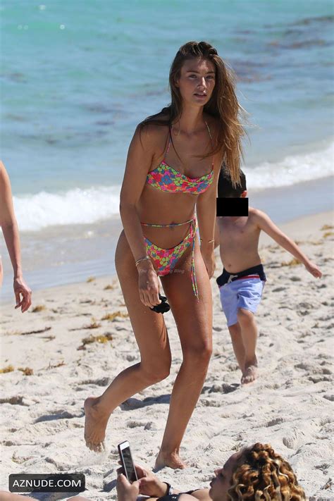 Lorena Rae Sexy Seen In A Colorful Floral Bikini On The Beach In Miami Aznude