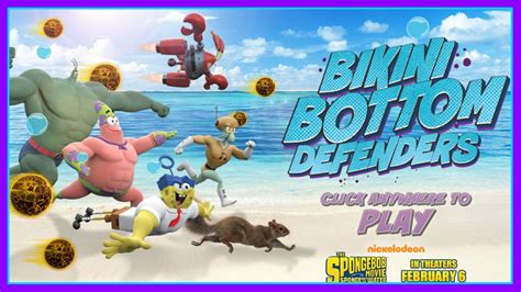Spongebob Squarepants Movie Based Game Sponge Out Of Water Bikini Bottom Defenders Game YouTube