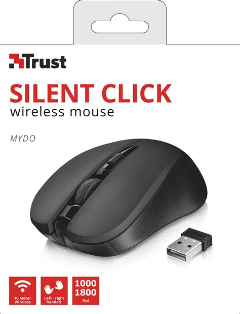 Trust Mydo Silent Click Wireless Mouse Radio Optical Black Buttons