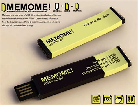 Концептуальная флешка Memome USB с дисплеем на e-ink