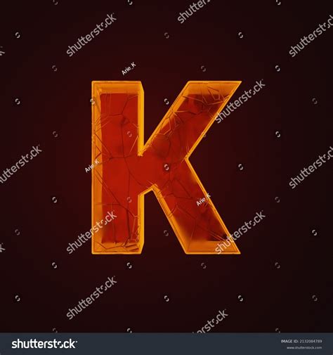 3d Illustration 3d Render Alphabet Lava Stock Illustration 2132084789