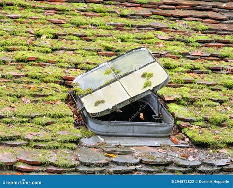 Dense Moss Growth on a Tile Roof Covered with Plain Tiles Stock Photo ...