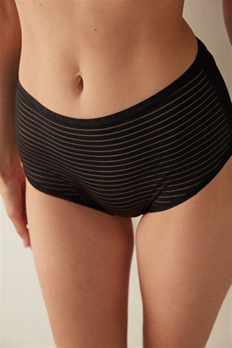 Black Nude Yüksek Bel Slip PLXPNREA22SK BK3 SIYAH Penti