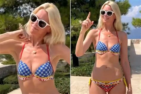 Claudia Schiffer Celebrates Her 53rd Birthday In Style With A Colorful Bikini Celebrity