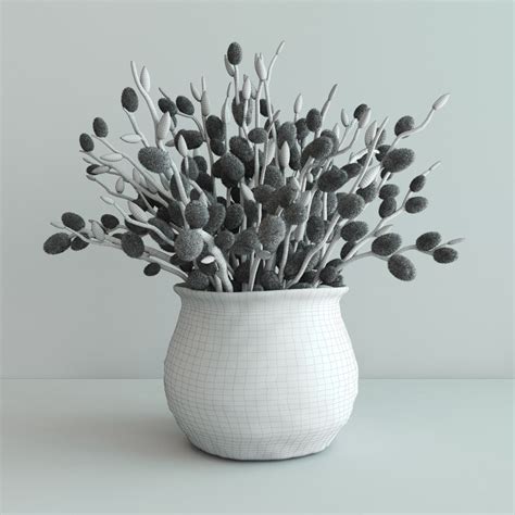 Pussy Willow Bouquet 3D Model 19 Max Fbx Free3D