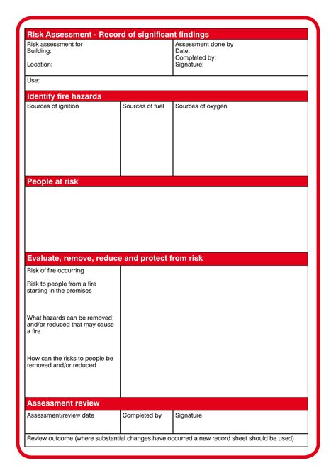 Fire Risk Assessment Template Download Printable Pdf Templateroller