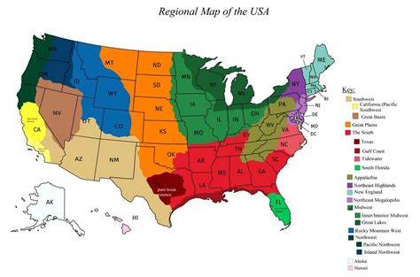 Regions Of United States Map