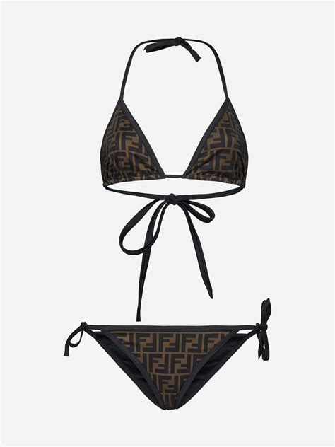 Fendi Ff Print Bikini In White Lyst Uk