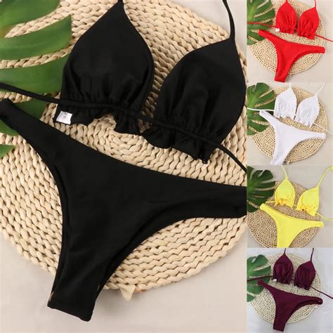 Women Bandeau Bandage Bikini Set Push Up Brazilian Swimwear Beachwear Swimsuit Sling Strap