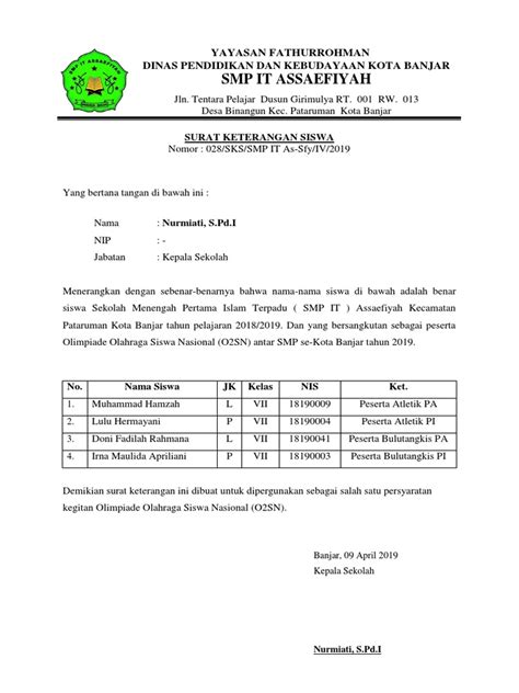 Detail Contoh Surat Pengantar Lomba Dari Kepala Sekolah Koleksi Nomer 47