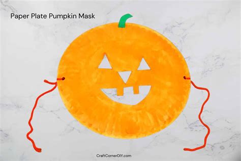 Paper Plate Pumpkin Mask Halloween Craft Craft Corner Diy