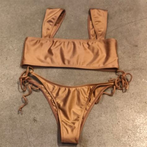 Ris K Swimwear Swim Risk Swim Nude Shimmer Bikini Poshmark