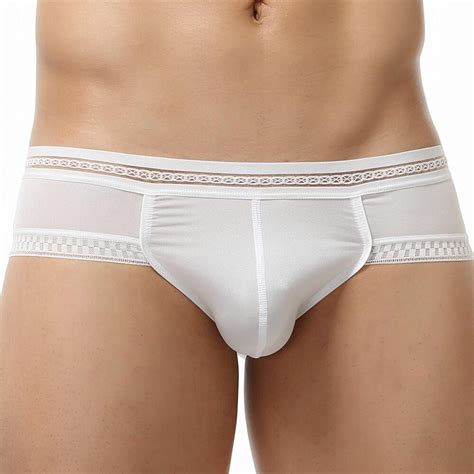 Jual Sexy Men S Underwear Lace Panties Men Briefs Ice Silk Stretch Underpants Bikini Plus Size