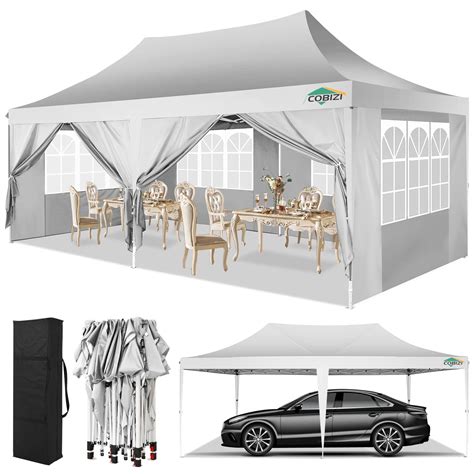 COBIZI 10x20 Canopy With Sidewalls Pop Up Canopy Tent Large Party Tents