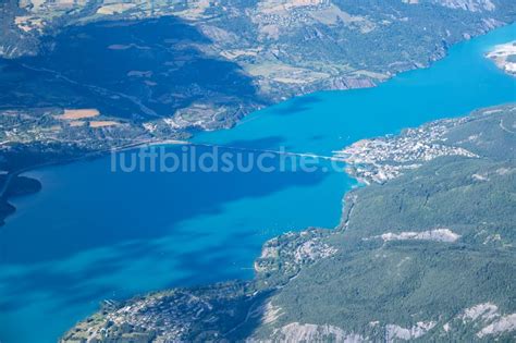 Le Sauze Du Lac Aus Der Vogelperspektive Staubecken Und Stausee In Le