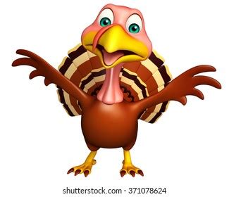 3d Rendered Illustration Funny Turkey Cartoon Stock Illustration 371361280