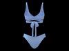 Blue Knitted Criss Cross Bikini Set Free VR AR Low Poly 3D Model CGTrader