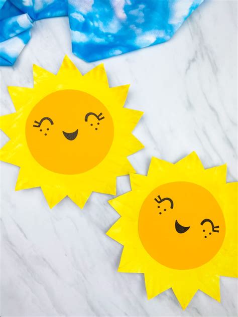 Paper Plate Sun Craft For Kids [Free Template]