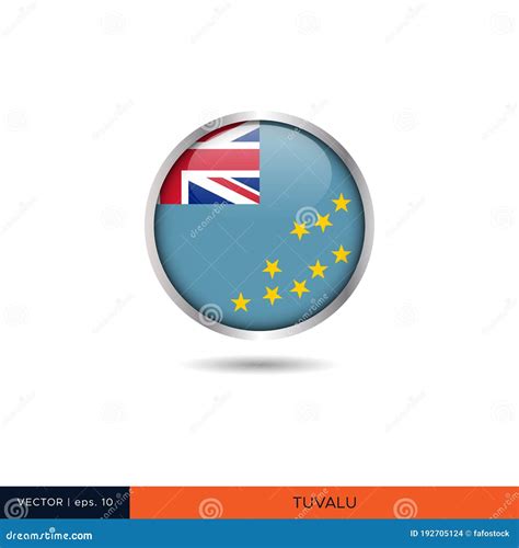 Diseño Vectorial De Bandera Redonda De Tuvalu Ilustración del Vector