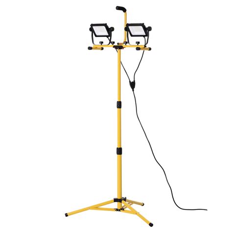 homcom  lumen led work lights dual head weather resistant