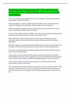 Identifying And Safeguarding Pii Quizlet The Most Important Thing Youll Learn Today