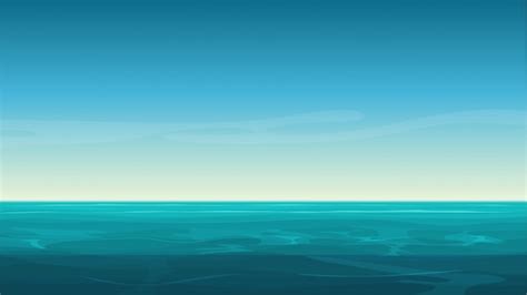 Premium Vector | Cartoon clear ocean sea background with empty blue sky.