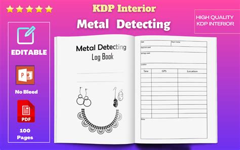 Metal Detecting Log Book KDP Interior Graphic By KDP Brain Creative