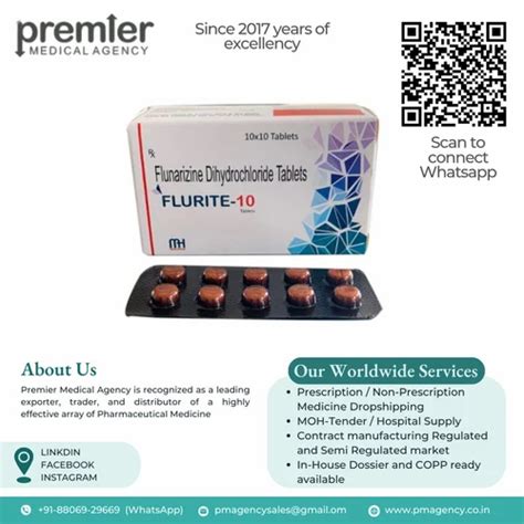 Flurite 10 Flunarizine Dihydrochloride Tablets At Rs 45piece In Nagpur