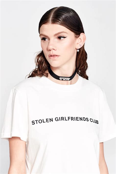 Stolen Text Logo Tee Whiteblack Labels Stolen Girlfriends Club