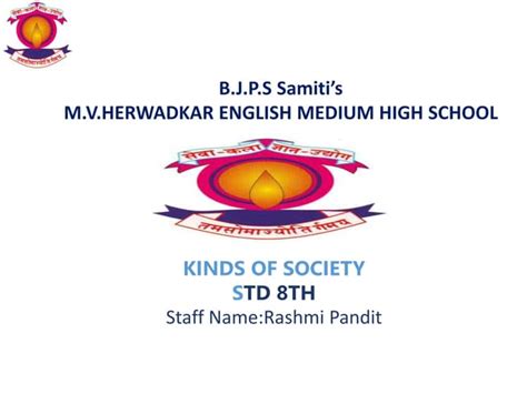Kinds Of Society Std8th Wps Officepptx