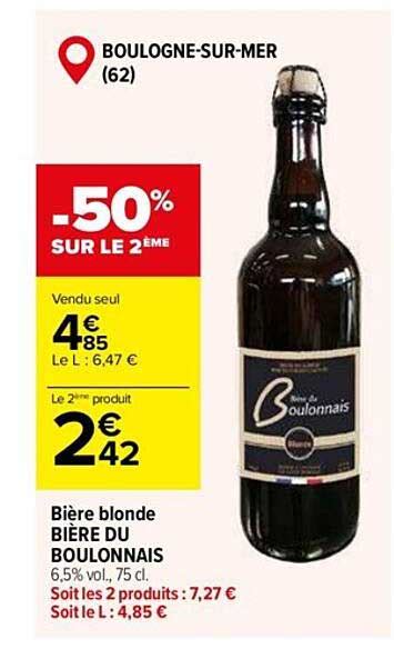 Promo Bière Blonde Bière Du Boulonnais chez Carrefour Market iCatalogue fr