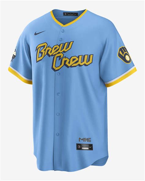 Mlb Milwaukee Brewers City Connect Christian Yelich Mens Replica