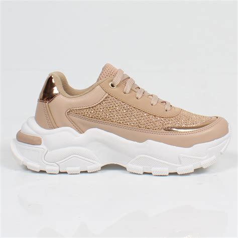 T Nis Chunky Feminino Week Shoes Fashion Nude Cobre Fashion