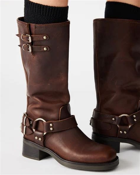 Astor Brown Leather Knee High Boot Women S Boots Brown Leather Knee