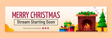 Free Vector Christmas Season Celebration Twitch Banner Template