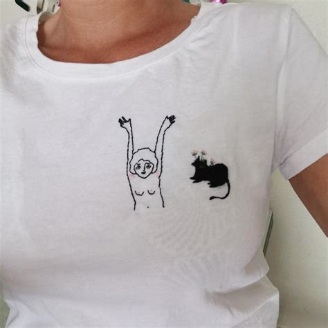 Naked Nenette And Cat Big EASY EMBROIDERY Kit By Britney Etsy