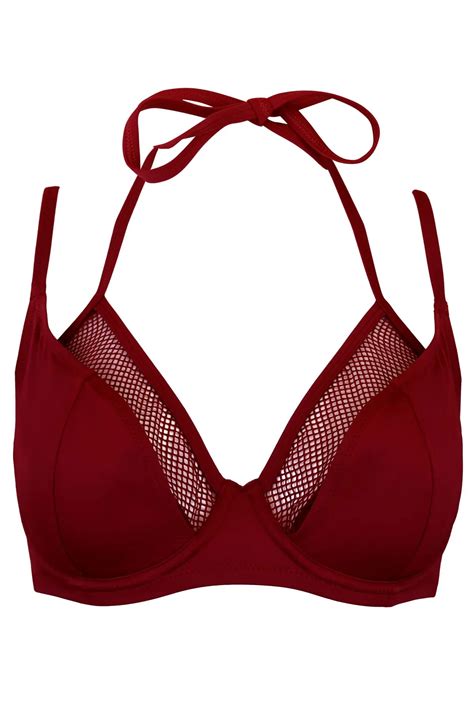 Glamazon Underwired Double Strap Bikini Top In Red Pour Moi
