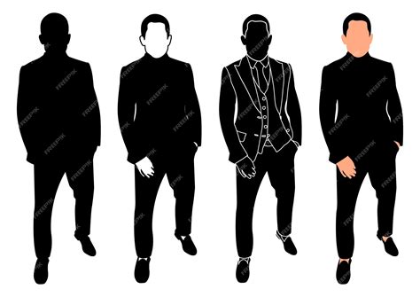 Silueta De Hombres De Negocios De Pie Silueta Masculina De Moda En Un