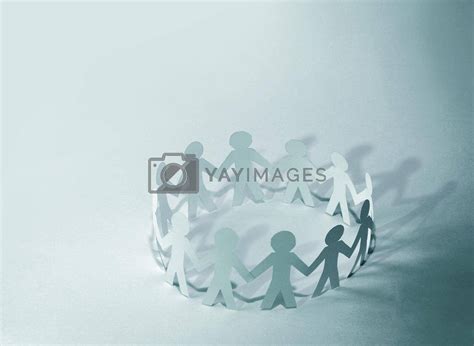 Paper Doll People Holding Hands By Smartphotolab Vectors