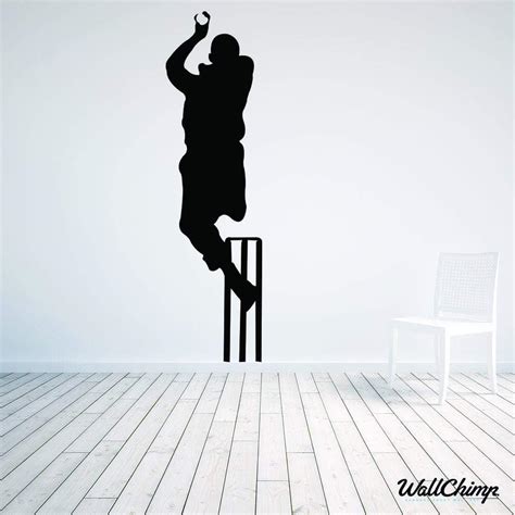Nat999lily Wall Stickers Cricketer Wall Sticker As Pictured