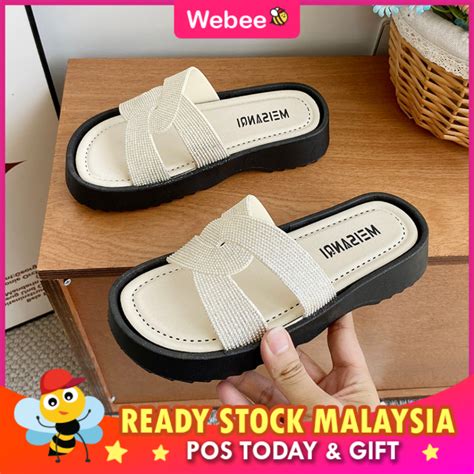 READY STOCKWEBEE Thick Women S Sandal Kasut Wanita Casual Wedges Flip