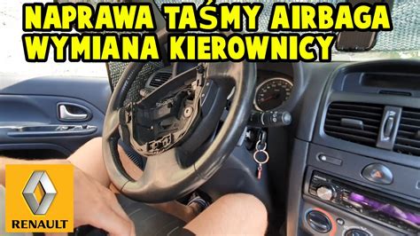 Wymiana kierownicy poduszki naprawa taśmy Airbaga Renault Clio II