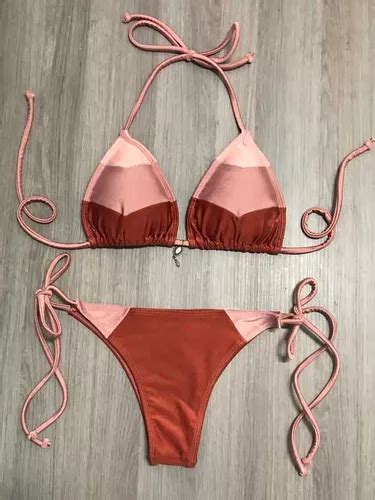 Biquini Cortininha Tricolor Nude Terra Cole O Parcelamento Sem Juros
