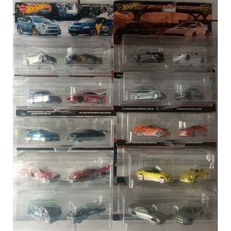 Hot Wheels Premium Twin Pack Skyline R34 R32 LBWK Silvia S15 S14 Civic Subaru Supra Evo