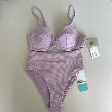 H M Bikini Set High Waist Brazilian Bottoms Size Depop