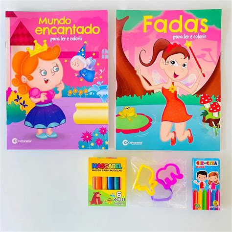 Revistas Infantis Ler E Colorir Mundo Encantado E Fadas Giz De